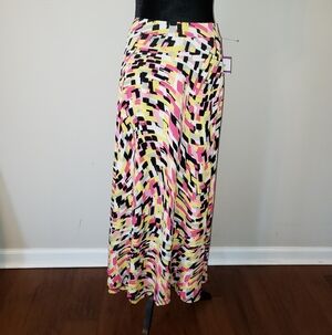 Plus Kasper Multicolor Abstract Print Skirt